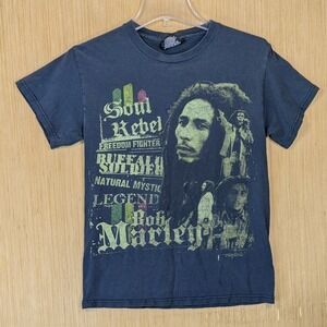 Bob Marley Zion Rootswear Graphic T-Shirt Mens Small Soul Rebel Buffalo Soldier